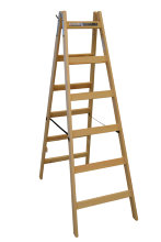 Wienerstige i træ 6 trin 168 cm - Silkeborg Stigefabrik